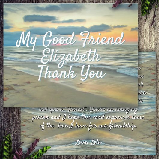 Vielen Dank Good Friend Ocean Sunset 0735 Card Dankeskarte