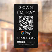 Vielen Dank Google Scan zu bezahlen QR Code Modern Fensteraufkleber (Blatt 2)