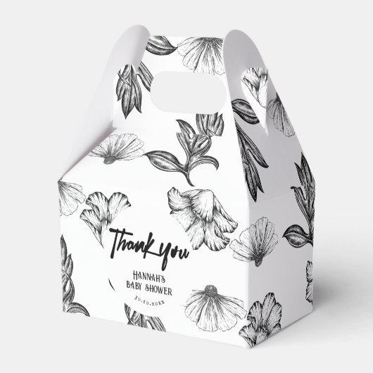 Vielen Dank Gothic Blume Baby Shower Party Geschenkschachtel (Vorderseite)