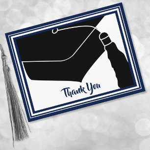 Vielen Dank, Grad Cap Navy und White Postkarte
