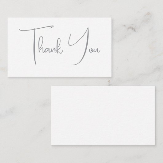 Vielen Dank, Gray handschriftlich klassischen Chic Begleitkarte (Vorne/Hinten)