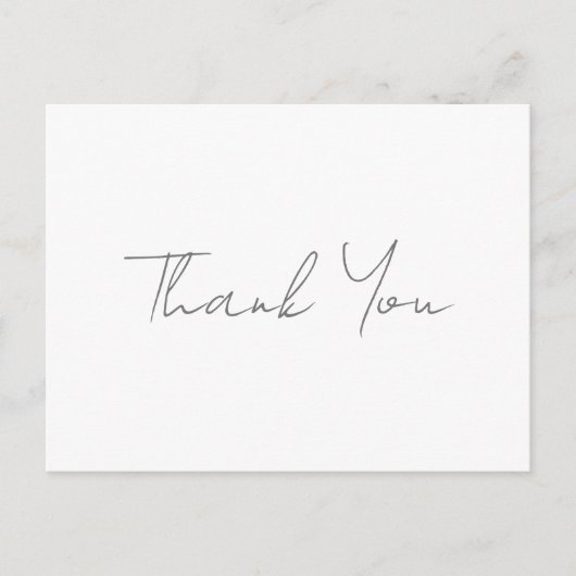 Vielen Dank, Gray handschriftlich klassischen Chic Postkarte (Vorderseite)