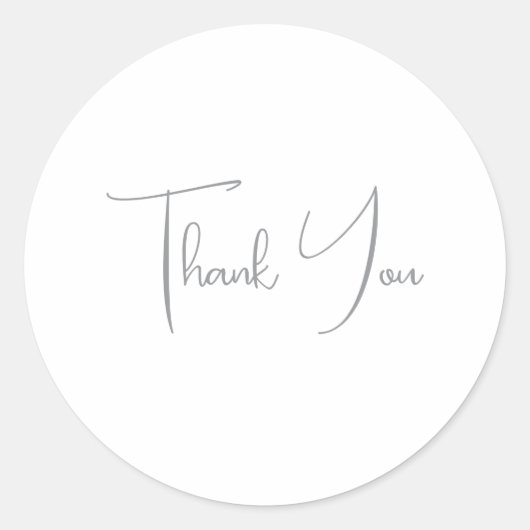 Vielen Dank, Gray handschriftlich klassischen Chic Runder Aufkleber (Vorderseite)