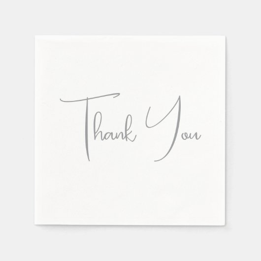 Vielen Dank, Gray handschriftlich klassischen Chic Serviette (Vorderseite)