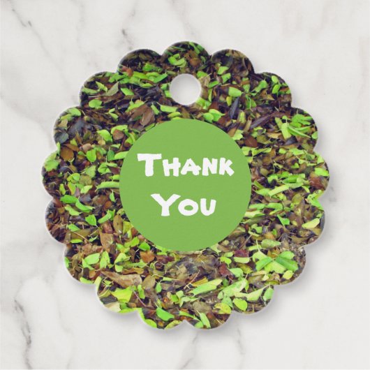 Vielen Dank, Green Brown Blätter Wertschätzung Geschenkanhänger (Vorderseite)