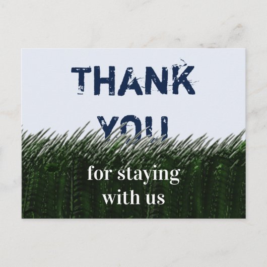 Vielen Dank, Green Grass und Sky Guest Apprecive Postkarte (Vorderseite)