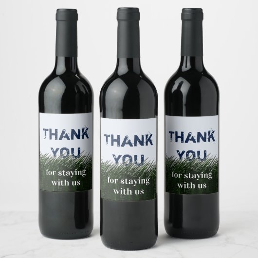 Vielen Dank, Green Grass und Sky Guest Apprecive Weinetikett (Flaschen)