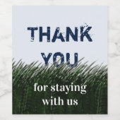 Vielen Dank, Green Grass und Sky Guest Apprecive Weinetikett (Einzelnes Label)