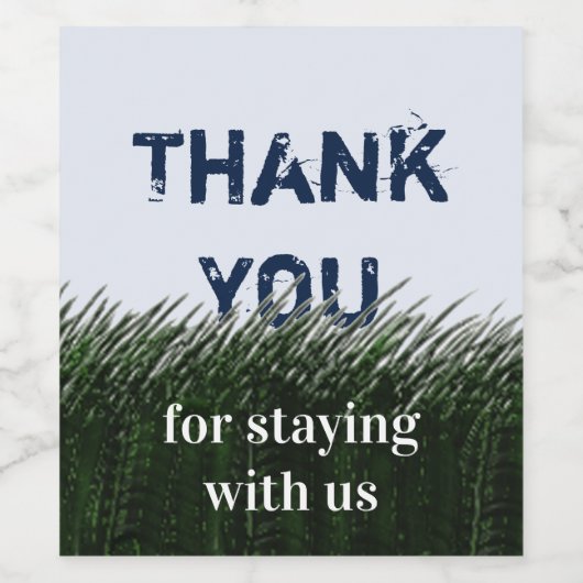 Vielen Dank, Green Grass und Sky Guest Apprecive Weinetikett (Einzelnes Label)