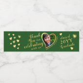 Vielen Dank Green und Gold 2025 Abschluss Wasserflaschenetikett (Einzelnes Label)