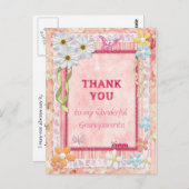 Vielen Dank, Großeltern, Blume Kundenkarte Postkarte (Vorne/Hinten)