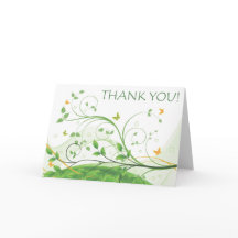 Vielen Dank (grün & orange Floral)