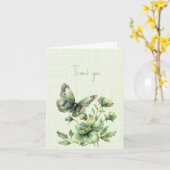 Vielen Dank, grüne Schmetterlinge und Blume Karte (Gelbe Blume)
