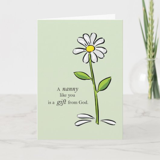Vielen Dank, Gruscha, Religiöse Green Daisy Blume Dankeskarte (Vorderseite)