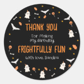 Vielen Dank Halloween Birthday Orange Black Runder Aufkleber (Vorderseite)