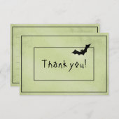 Vielen Dank Halloween Black Bat Green Grunge Textu Dankeskarte (Vorne/Hinten)