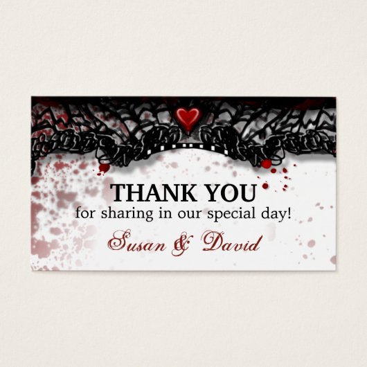 Vielen Dank Halloween Blood Spritzer Wedding Card (Vorderseite)