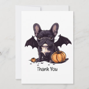 Vielen Dank Halloween French Bulldog Bat Pumpkins Dankeskarte