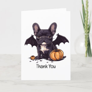 Vielen Dank Halloween French Bulldog Bat Pumpkins Dankeskarte