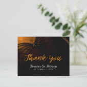 Vielen Dank Halloween Gothic Wedding Post Card Postkarte (Stehend Vorderseite)