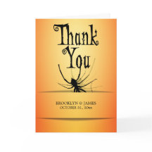 Vielen Dank Halloween Karten mit Orangenspinne