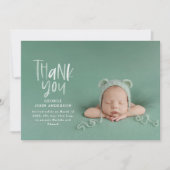 Vielen Dank Hand geschrieben moderne rosa mädchenh Ankündigung (Vorderseite)