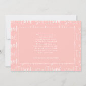 Vielen Dank Hand geschrieben moderne rosa mädchenh Ankündigung (Rückseite)