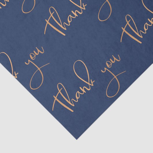 Vielen Dank Handgeschriebenes Skript Copper Gold Seidenpapier (Ausschnitt)