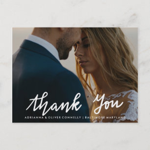 Vielen Dank Handgeschriebenes weißes Skript   Coup Postkarte