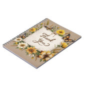 Vielen Dank Handgezeichnete Wildblumen, Weizenhalm Notizblock (Linke Seite)