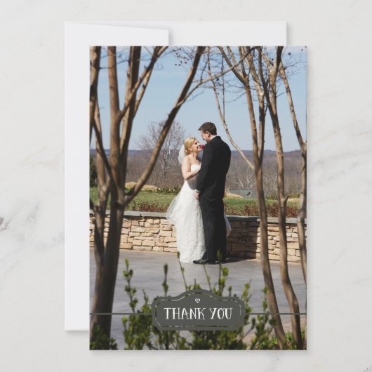 Vielen Dank, handlich gezeichnet graues, benutzerd Dankeskarte (Vorderseite)