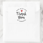 Vielen Dank, Handmade mit Liebe Rechteckiger Aufkleber (Tasche)