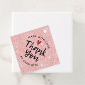 Vielen Dank, Handmade mit Liebe Rosa Glitzer Geschenkanhänger (Beispiel)