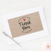 Vielen Dank Handmade mit Liebe Rustic Kraft Rechteckiger Aufkleber (Umschlag)