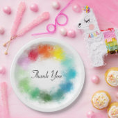 Vielen Dank Handschrift rosa Rosa Orange Yellow Gr Pappteller (Party)