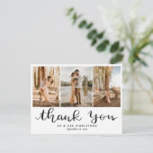 Vielen Dank, handschriftlich | Modernes Hochzeitss Postkarte (Stehend Vorderseite)