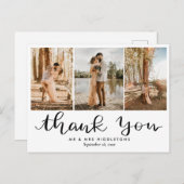 Vielen Dank, handschriftlich | Modernes Hochzeitss Postkarte (Vorne/Hinten)