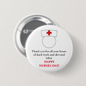 Vielen Dank & Happy Nurses Day Button (Vorne & Hinten)