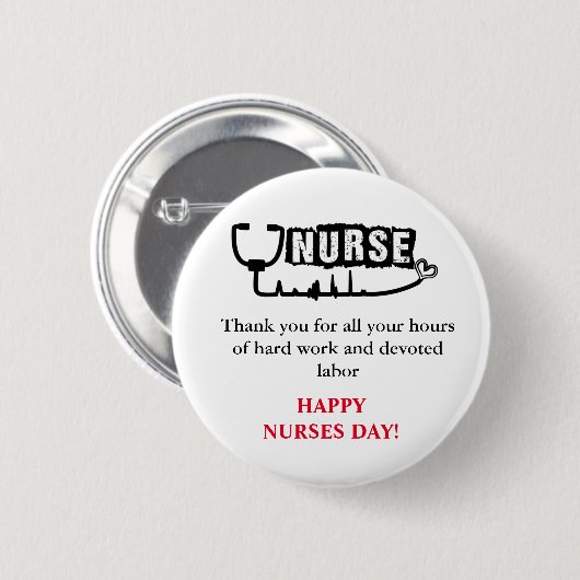 Vielen Dank & Happy Nurses Day Button (Vorne & Hinten)