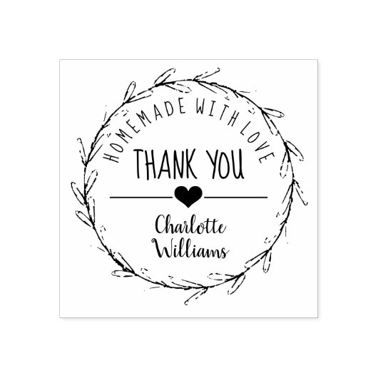 Vielen Dank, hausgemacht mit Liebe Gummi Briefmark Gummistempel (Prägung)