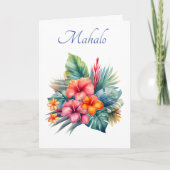 Vielen Dank Hawaiian Card (Mahalo bedeutet danke) Dankeskarte (Vorderseite)