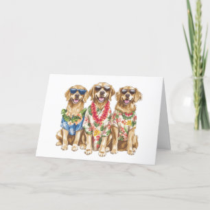 Vielen Dank Hawaiian Golden Retriever Hunde Dankeskarte