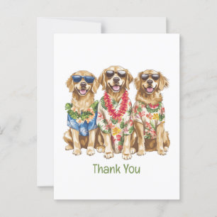 Vielen Dank Hawaiian Golden Retriever Hunde Postkarte