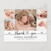 Vielen Dank Heart Baby Foto Ankündigung Postcard (Vorderseite)
