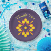 Vielen Dank, Hellgelbe Abstrakte Blume Floral Pappteller (Party)