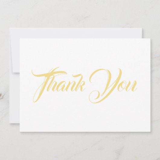 Vielen Dank, hellgoldfarbene, elegante Skriptkarte (Vorderseite)