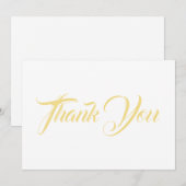 Vielen Dank, hellgoldfarbene, elegante Skriptkarte (Vorne/Hinten)