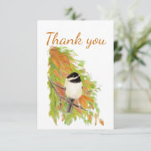 Vielen Dank Herbst Herbst Chickadee Bird Nature Ar Dankeskarte (Stehend Vorderseite)