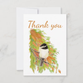 Vielen Dank Herbst Herbst Chickadee Bird Nature Ar Dankeskarte
