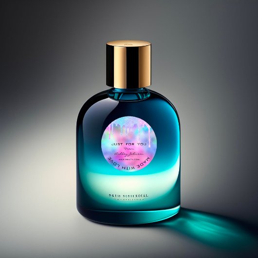 Vielen Dank, hergestellt mit Liebe rosa Holograph  Runder Aufkleber